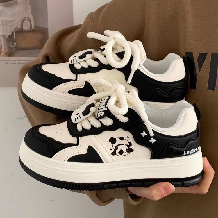 Damen Chunky-Sneaker mit Panda-Motiv, gepolstertem Innenfutter und robuster Profilsohle Drune