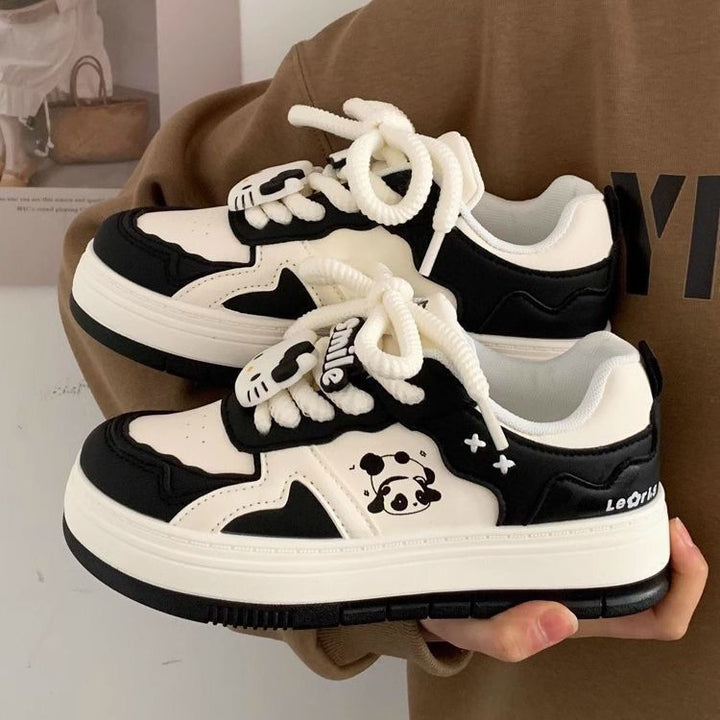 Damen Chunky-Sneaker mit Panda-Motiv, gepolstertem Innenfutter und robuster Profilsohle Drune