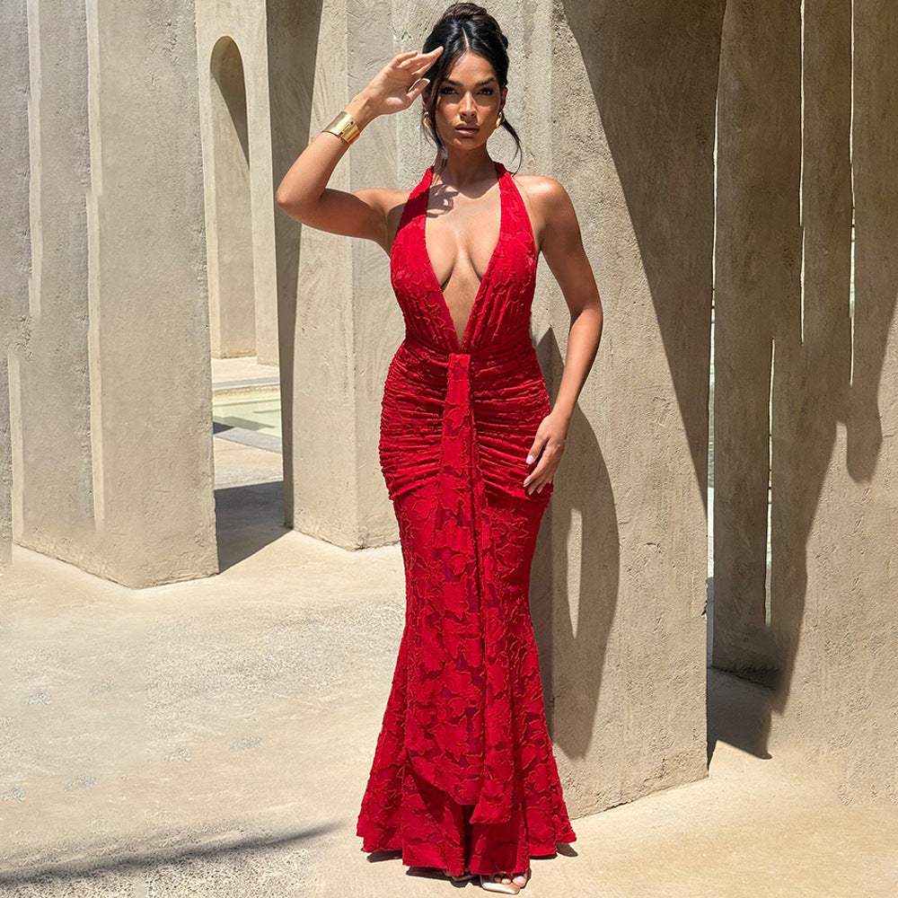 Damen Elegant drapiertes Abendkleid Drune