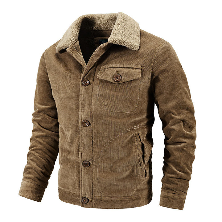 Herren Warme Cordjacke mit Teddyfutter Drune