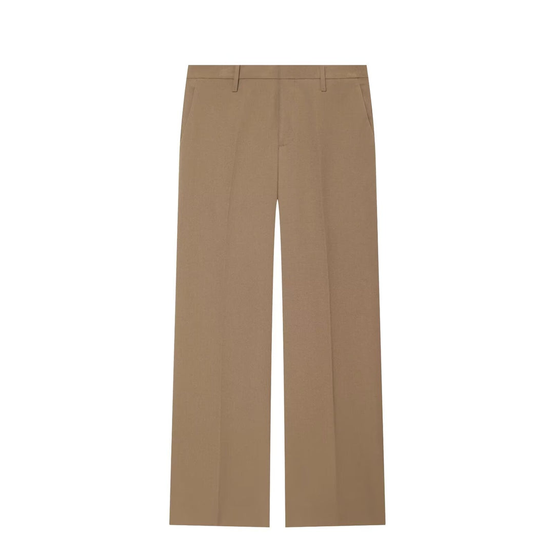 Damen Weite High‑Waist Stoffhose mit Bügelfalte und Gürtelschlaufen Drune