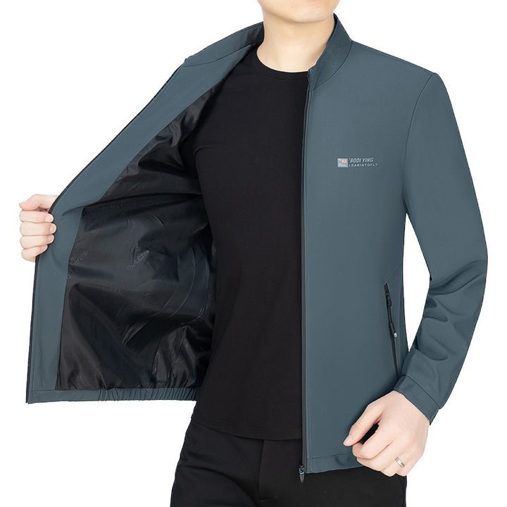 Herren Stehkragen-Jacke mit wärmendem Teddyfutter und Reißverschluss Drune