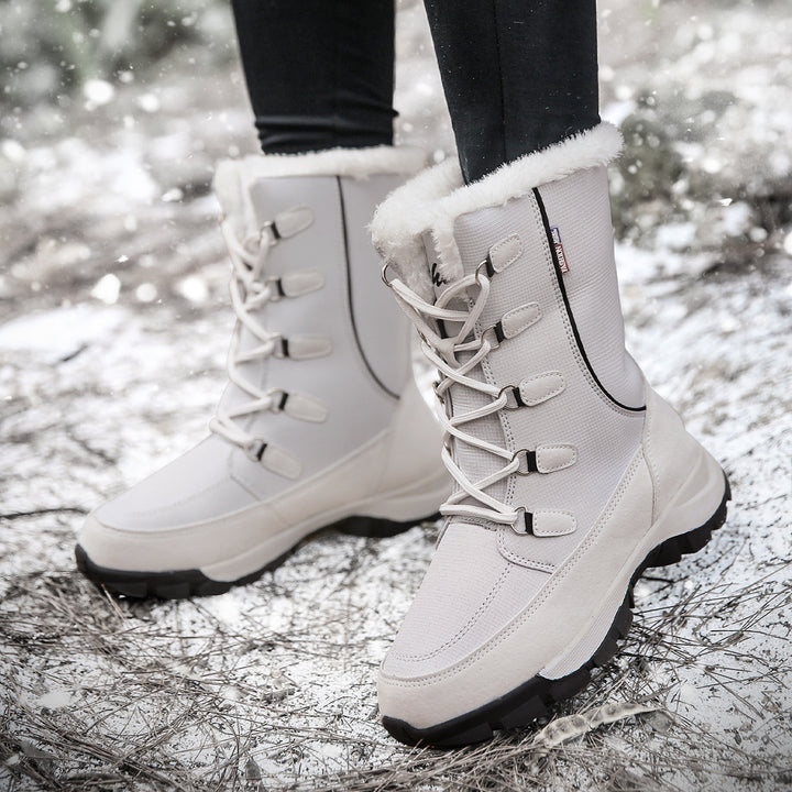 Damen isolierte Winterstiefel mit rutschfester Sohle und weichem Innenfutter Drune