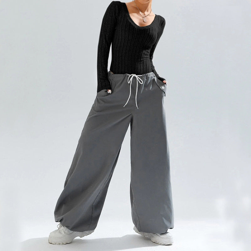 Damen Strickoberteil mit V-Ausschnitt und langem Arm Drune