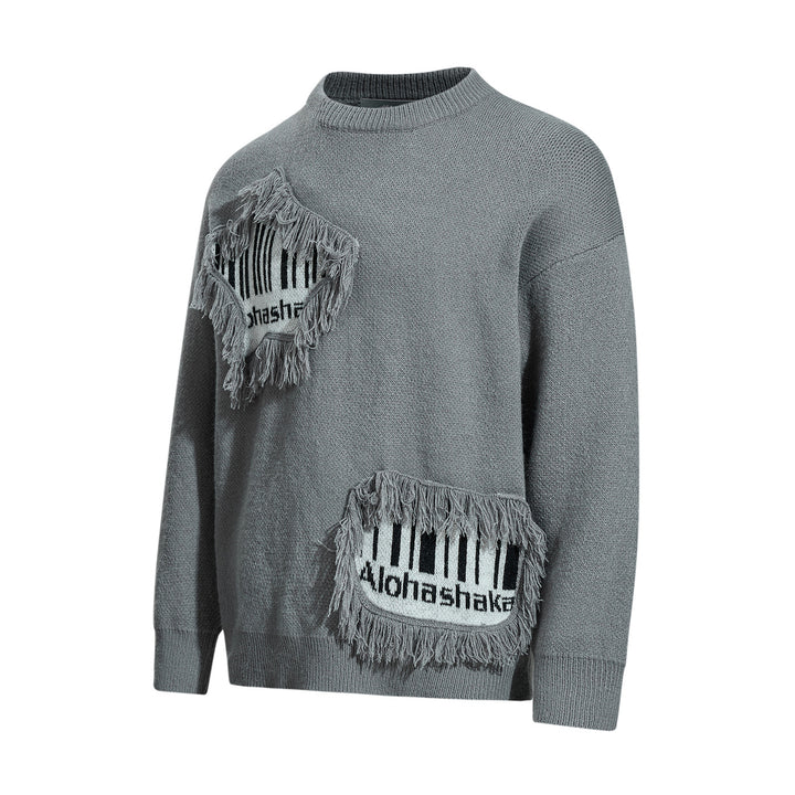 Herren Strickpullover mit Fransen-Applikation und Intarsien Drune