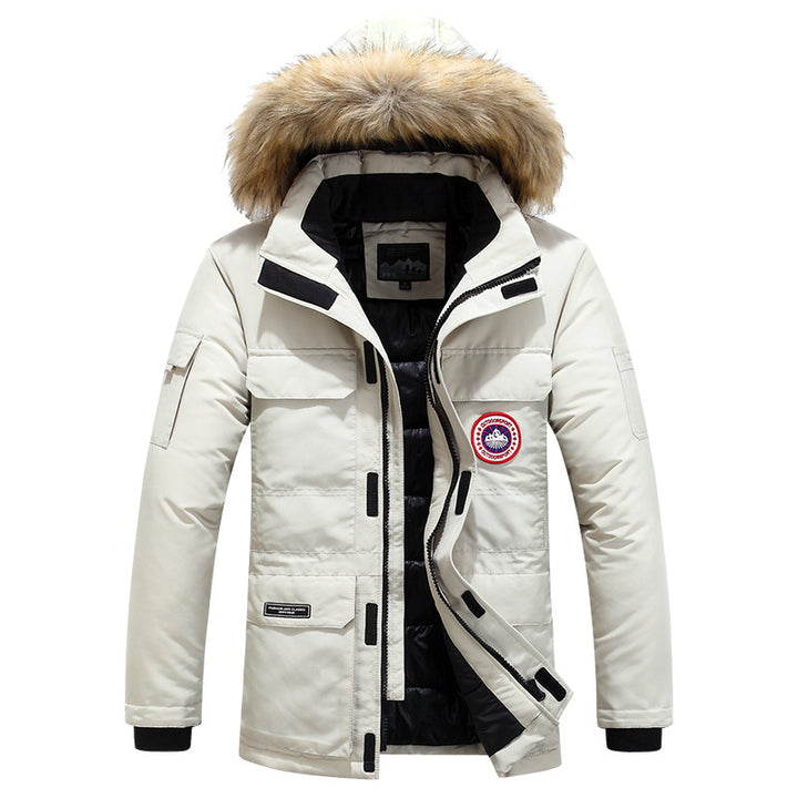 Herren Wärmeisolierender Winterparka mit Kunstfellkapuze und Funktionsfutter Drune