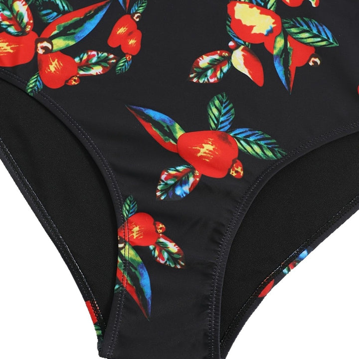 Damen Zweiteiliges Badeanzug-Set mit floralem Design Drune