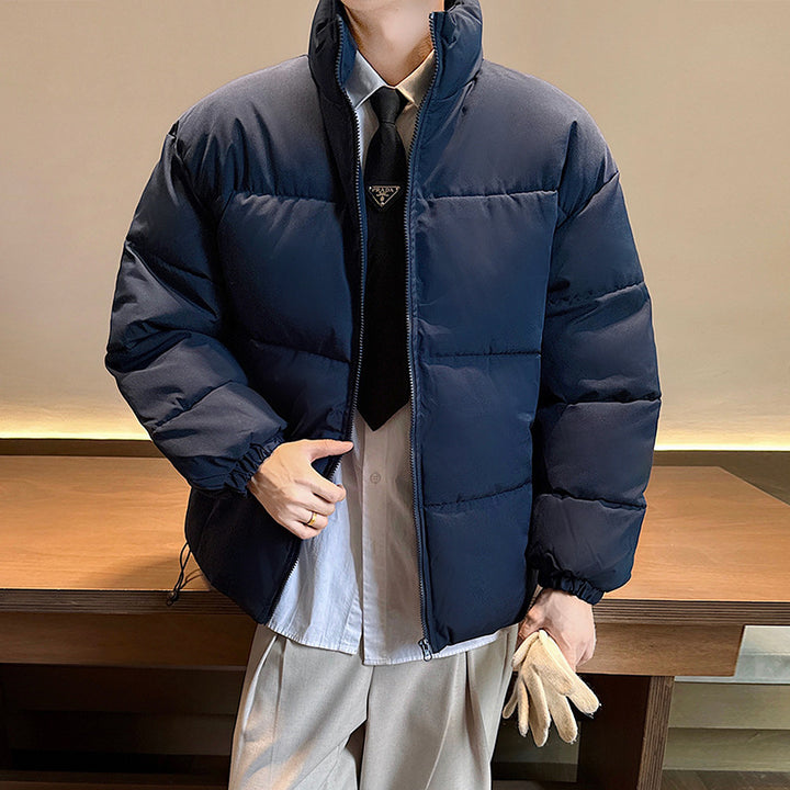 Unisex nan wattierte Steppjacke mit Stehkragen, zwei Taschen und elastischen Bündchen Drune