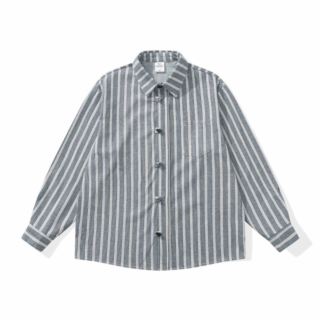 Damen Gestreifte Overshirt‑Hemdjacke mit Brusttasche Drune