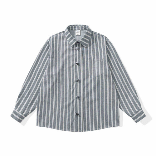 Damen Gestreifte Overshirt‑Hemdjacke mit Brusttasche Drune