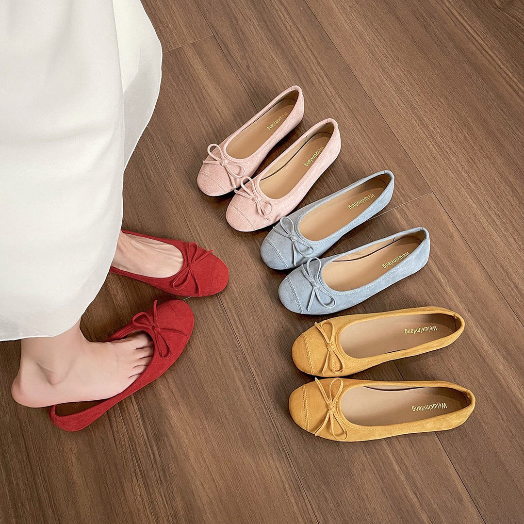 Damen Ballerinas mit verspielt eleganter Schleifenverzierung Drune