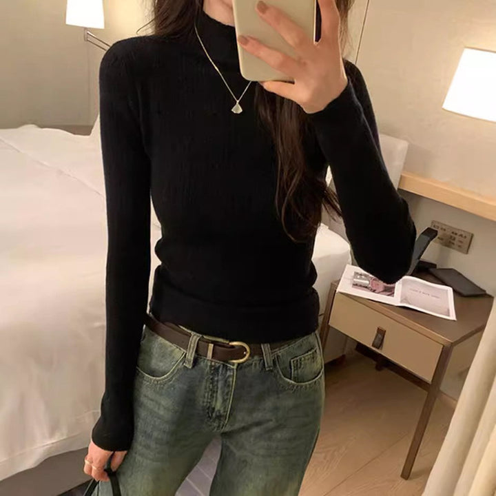 Damen Feinstrickpullover im modernen Schnitt mit hohem Kragen Drune