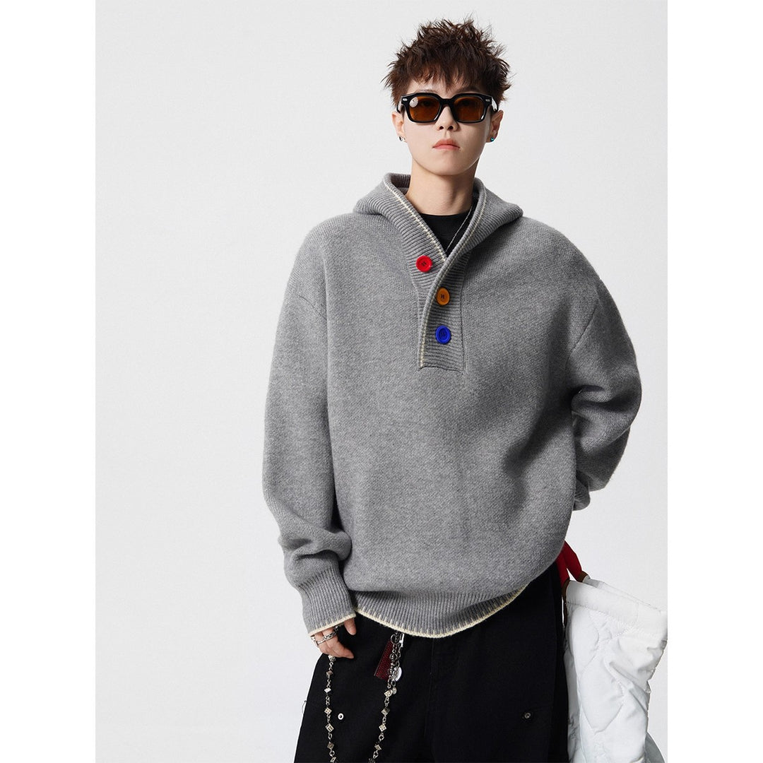 Herren Modischer Oversized-Pullover mit Strickstruktur Drune