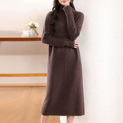 Damen Strickkleid mit hohem Kragen Drune