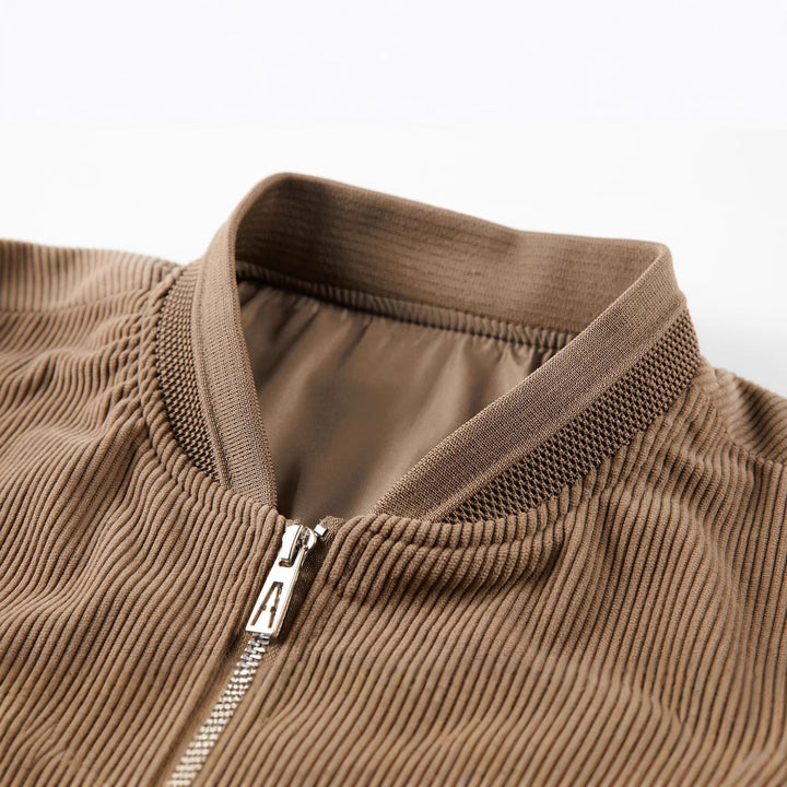 Herren Lässige Cordjacke mit durchgehendem Reißverschluss Drune