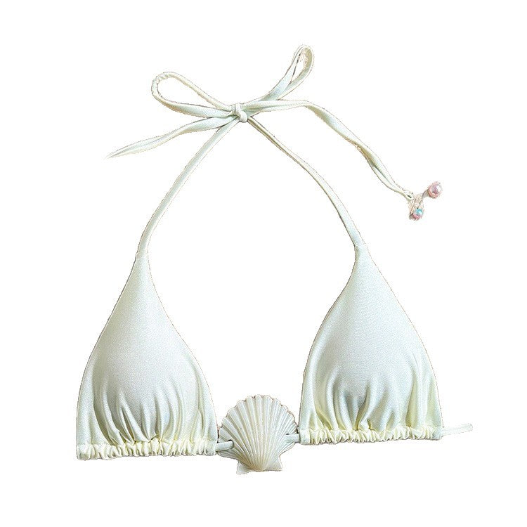 Damen Triangel-Bikini mit Muschel-Applikation und verstellbarem Band Drune