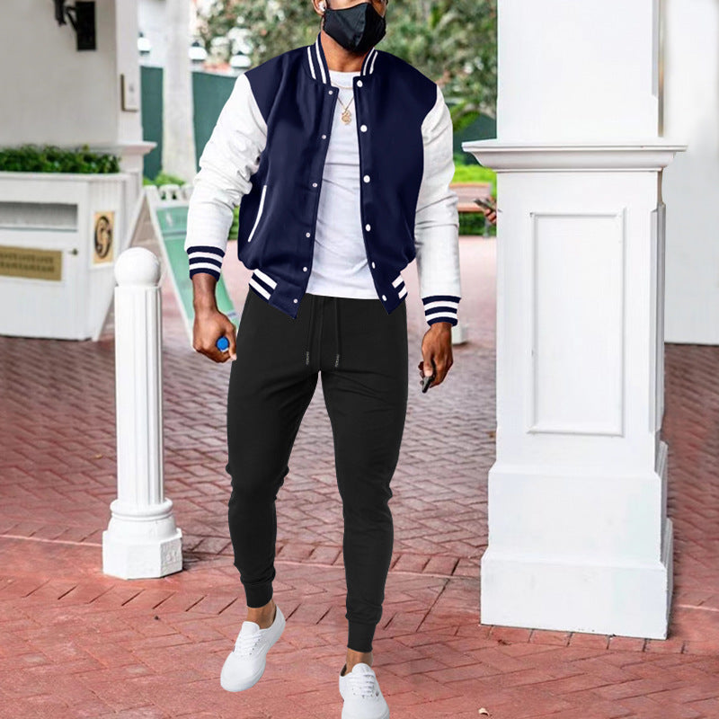 Herren sportliche Collegejacke mit praktischen Taschen und atmungsaktiver Baumwolle Drune