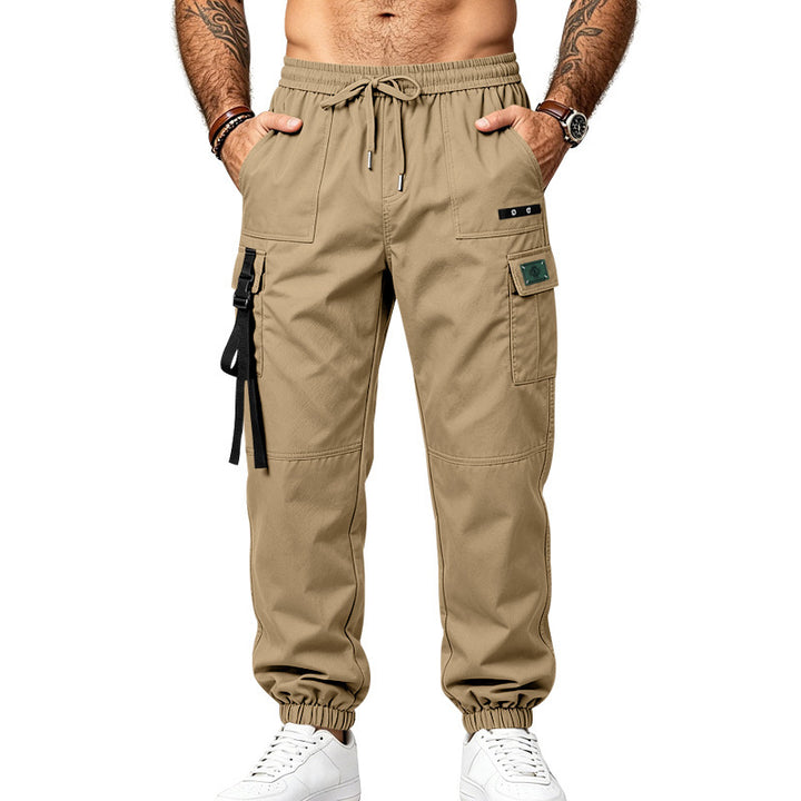 Herren Multifunktionale Cargo-Jogginghose mit Elastikbund, Gurt- und Taschen-Details Drune