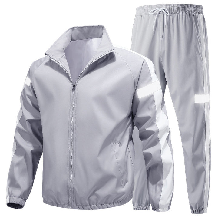 Herren Sportliches Trainingsanzug-Set mit Reißverschlussjacke, Jogginghose und reflektierenden Einsätzen Drune