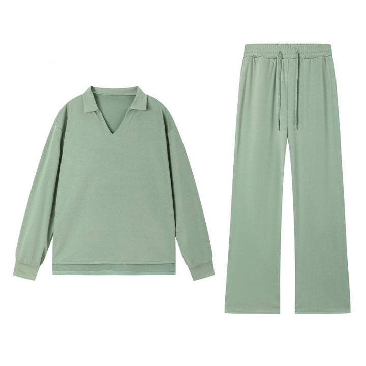 Damen lässiges Sweatshirt und Hose Set Drune