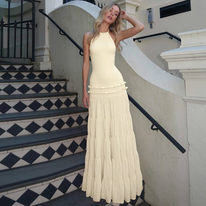 Damen Maxi-Kleid mit feinen Rüschendetails Drune