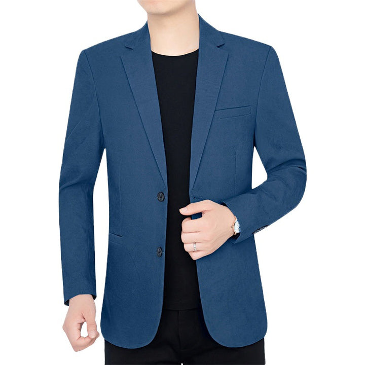 Herren Slim-Fit Ungefüttertes Sakko mit Notch-Revers und Zweiknopf-Silhouette Drune