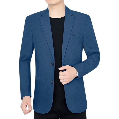 Herren Slim-Fit Ungefüttertes Sakko mit Notch-Revers und Zweiknopf-Silhouette Drune