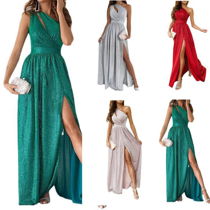Damen Elegantes Asymmetrisches Abendkleid Drune