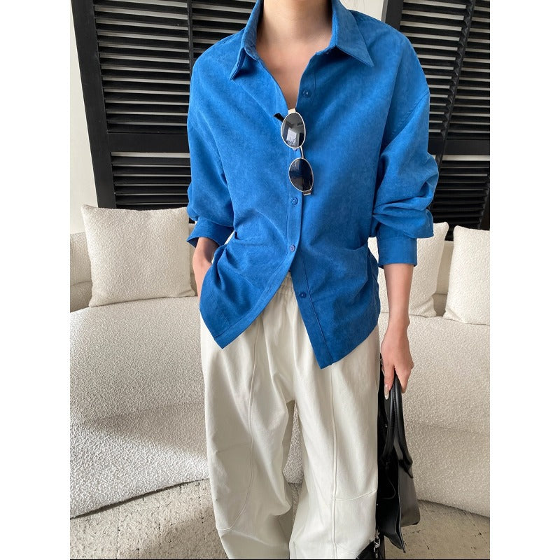 Damen lässige Hemdbluse mit oversized Schnitt und praktischen Funktionen Drune