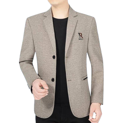 Herren Slim-Fit Sakko mit dezentem Logo und StrukturgewDrunee Drune
