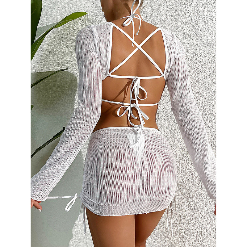 Damen Cut-Out Strandkleid Drune