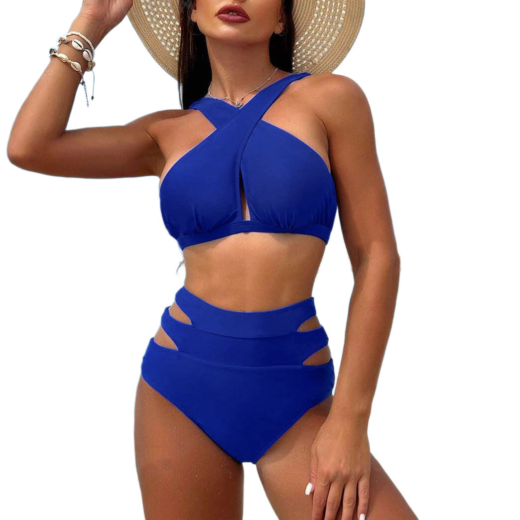Damen Hochgeschnittener Bikini mit stylischen Cut-Outs Drune
