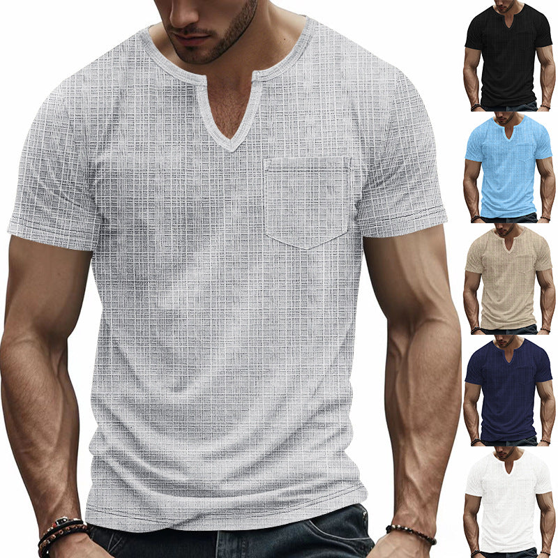 Herren Kurzarmshirt mit Struktur und Brusttasche Drune
