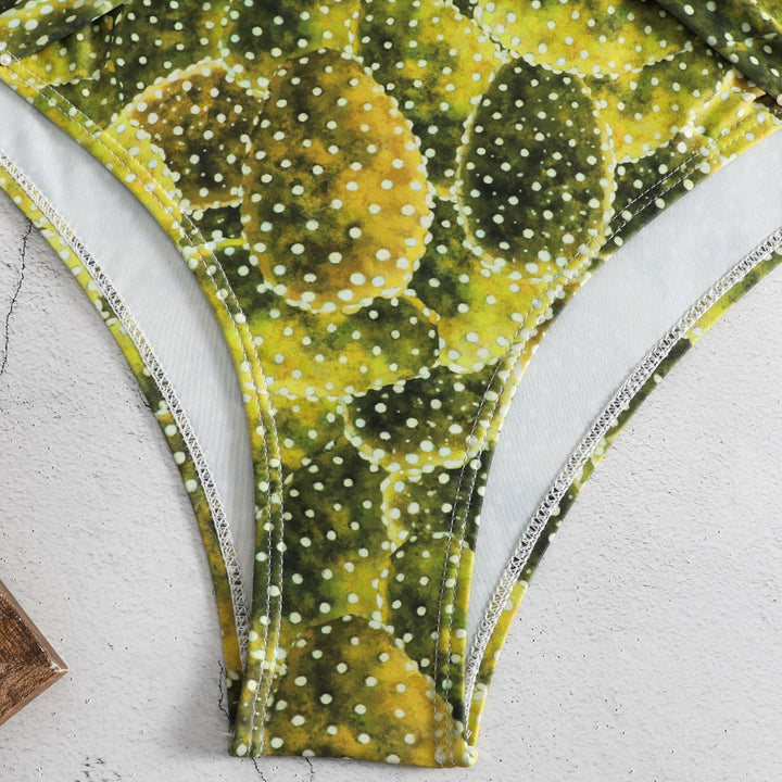 Damen Einteiler Badeanzug mit floralem Kaktusdesign Drune