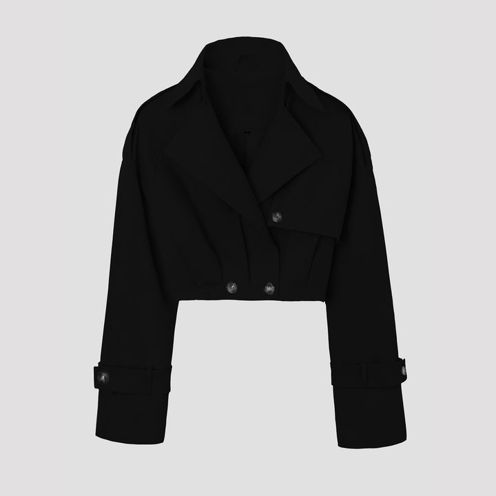 Damen Modische Cropped Trenchcoatjacke Drune