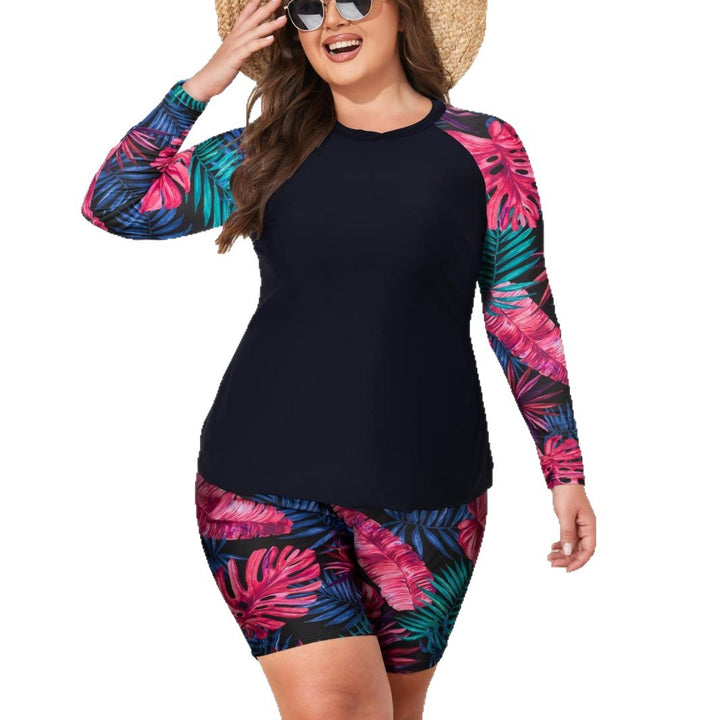 Damen UV-Schutz Badeanzug-Set mit ärmellosem Oberteil und kurzen Hosen Drune