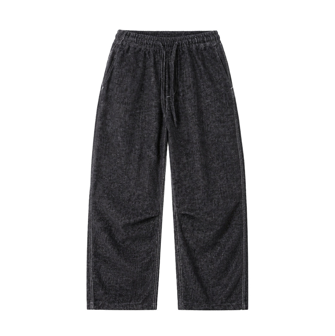 Damen Weite Relaxed-Hose aus Denim‑Optik mit elastischem Bund und Kordel Drune