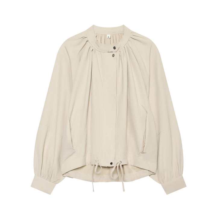 Damen Leichte Blousonjacke mit Rundhals, geraffter Passe und Tunnelzug Drune