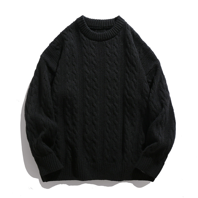 Unisex Zopfstrick-Oversize-Pullover mit grobem Rippenbund und kastigem Schnitt Drune