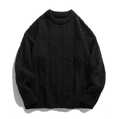 Unisex Zopfstrick-Oversize-Pullover mit grobem Rippenbund und kastigem Schnitt Drune