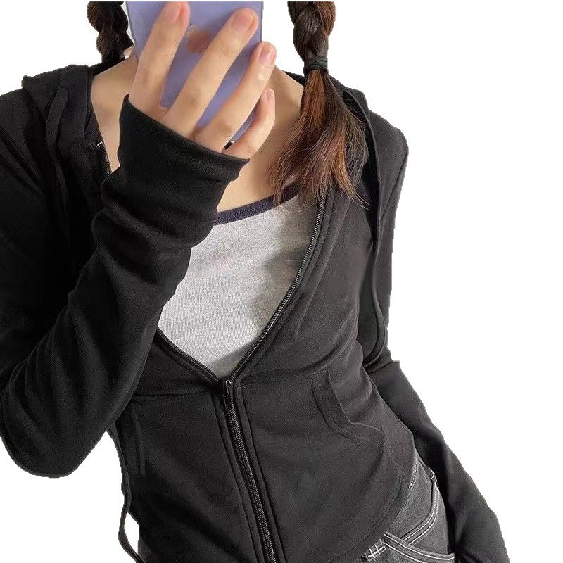 Damen modischer Kapuzenpullover mit praktischem Reißverschluss Drune