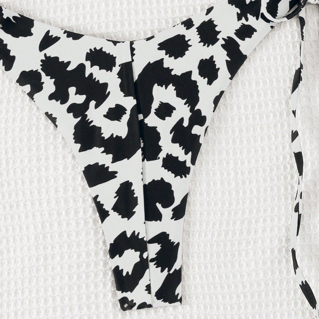 Damen Triangel-Bikini mit tiefem Ausschnitt und verstellbaren Bindebändern Drune