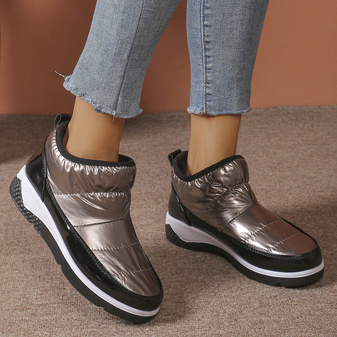 Damen Gepolsterte Slip-On Winter-Booties mit Keilsohle Drune