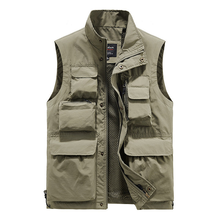 Herren Multifunktionale Utility-Weste mit Mehrfachtaschen und atmungsaktivem Meshfutter Drune