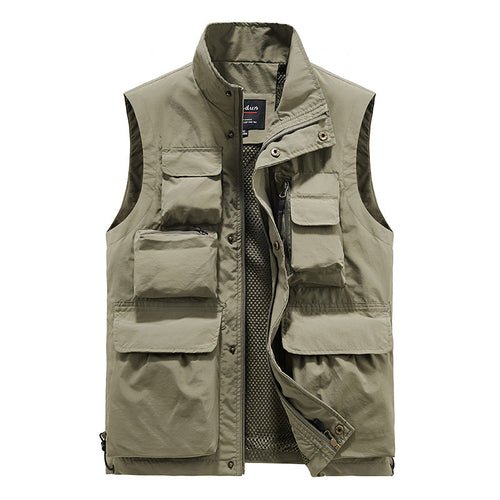 Herren Multifunktionale Utility-Weste mit Mehrfachtaschen und atmungsaktivem Meshfutter Drune