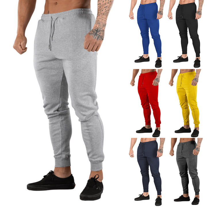 Herren nan schmal geschnittene Fleece-Freizeithose mit Tunnelzug, Eingrifftaschen und Rippbündchen Drune