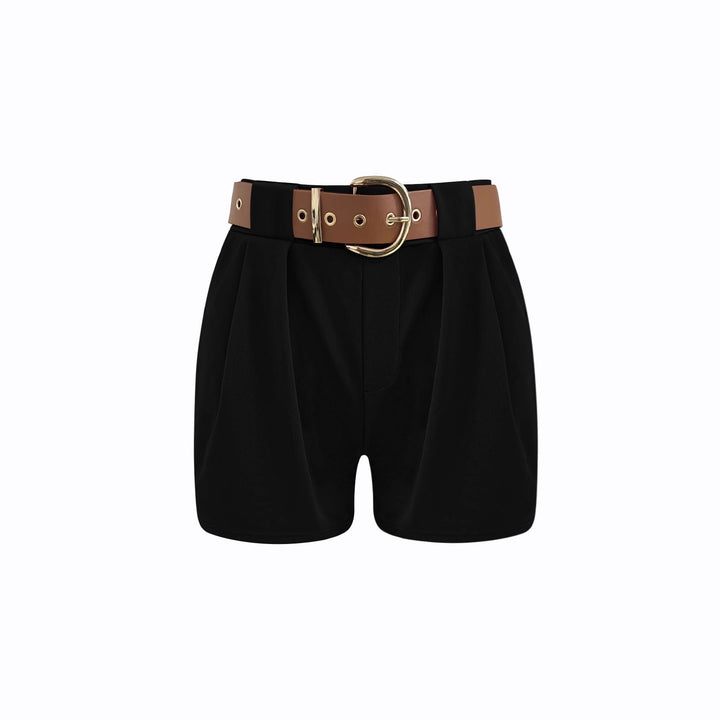 Damen Elegante und bequeme High-Waist Shorts mit Gürtel Drune