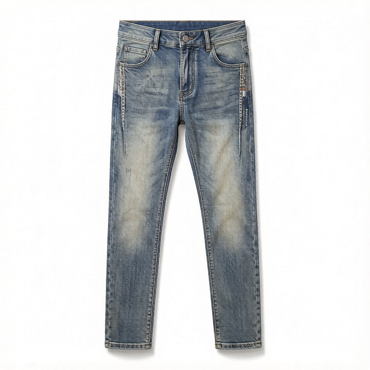 Herren Modische Weitgeschnittene Jeans mit praktischen Taschen Drune