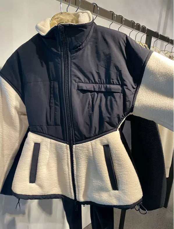 Damen modische Übergangsjacke mit hochgeschlossenem Kragen und praktischen Taschen Drune