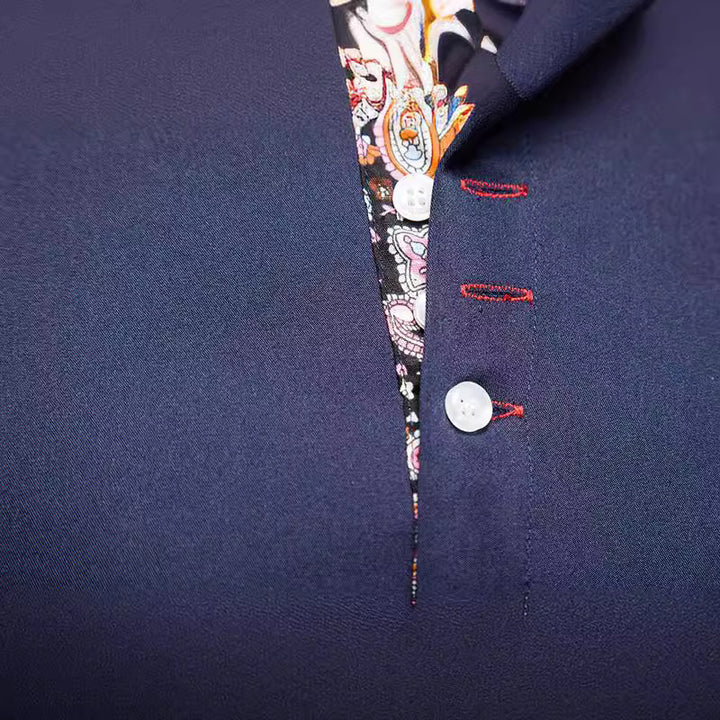 Herren Langarmhemd mit modernem Paisley-Muster und exklusiven Details Drune
